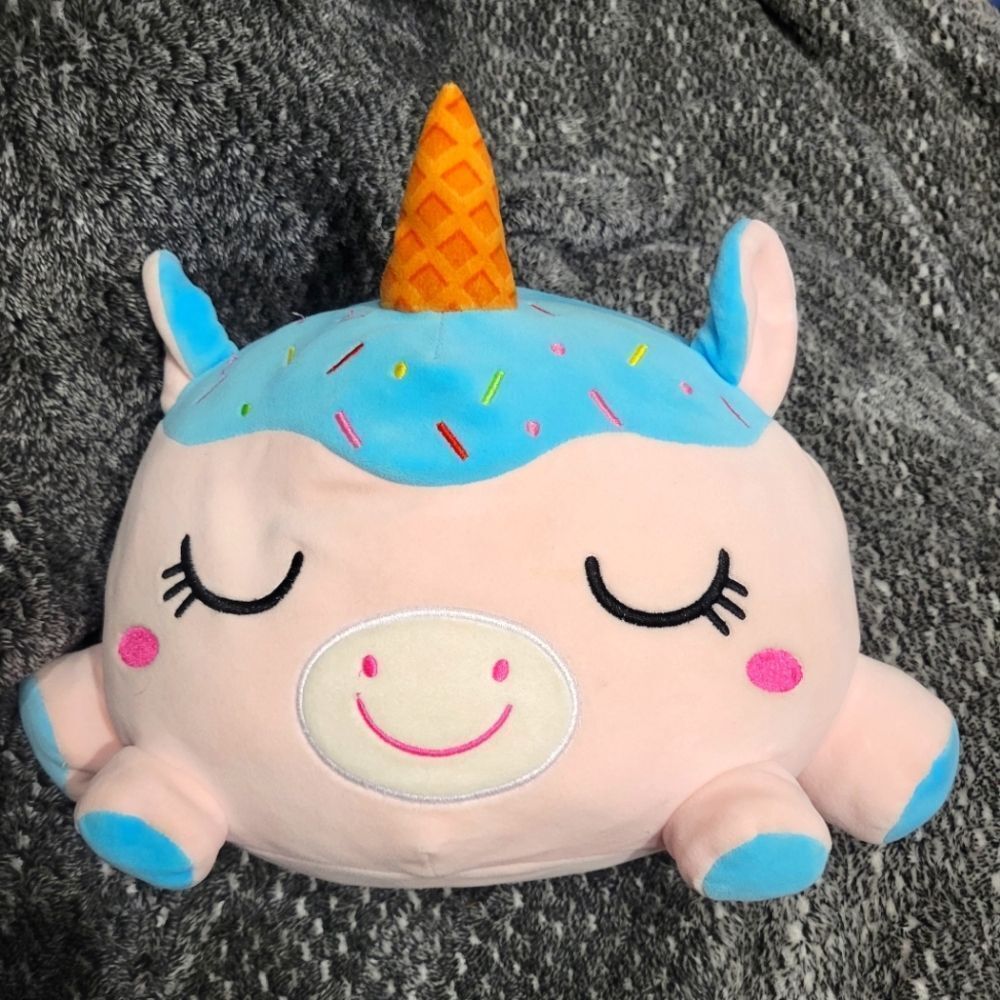 Smoochy Pals Unicorn Cake Plush Pillow Stuffed Animal 14.5” UltraSoft